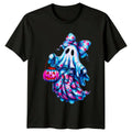 Cute Ghost Pumpkin Halloween Holiday Unisex Mens Womens Graphic Tee Unisex , , , Long Sleeve Tee