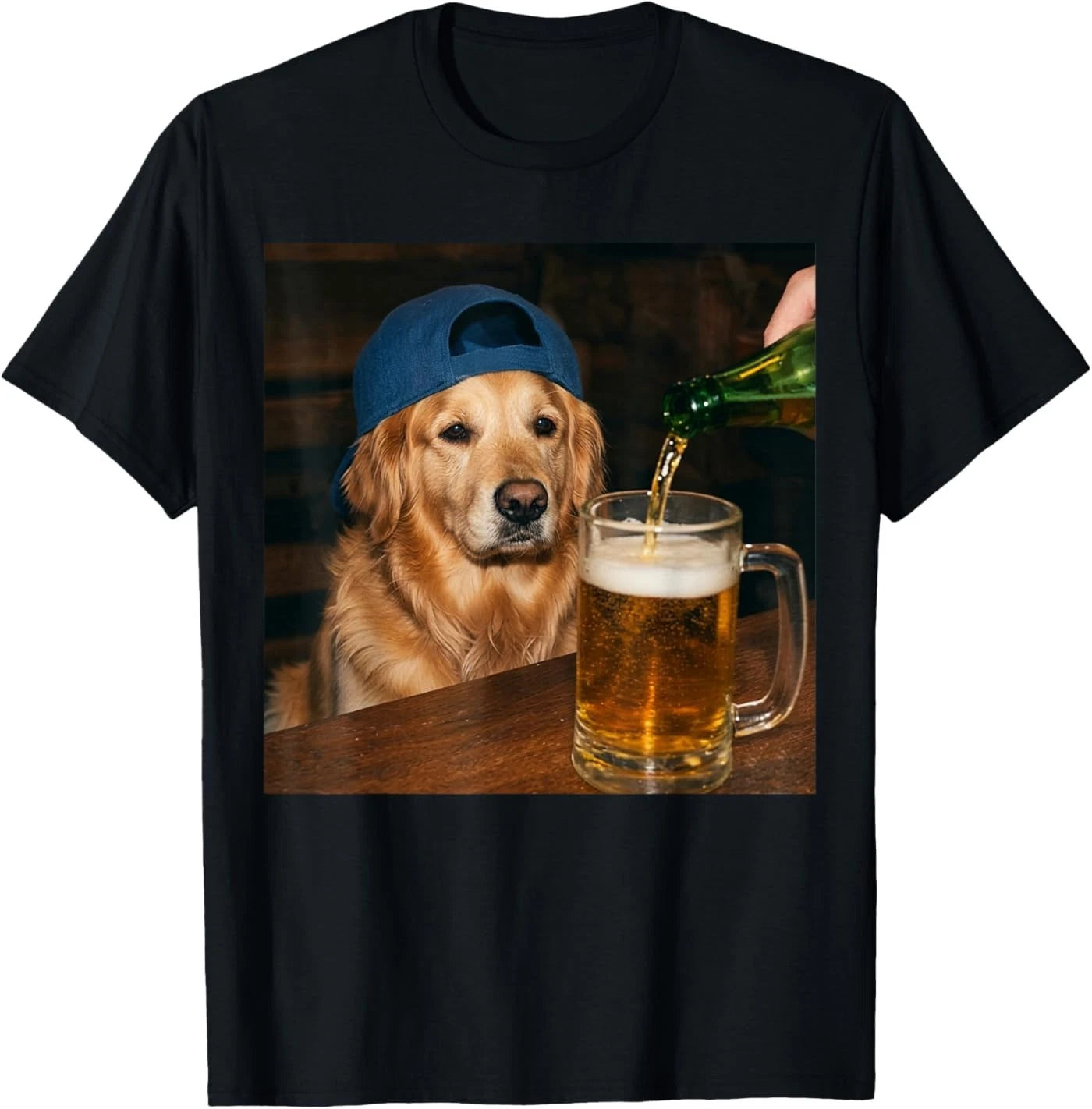 Golden Retriever Drinking Beer Funny Dog Meme T-Shirt