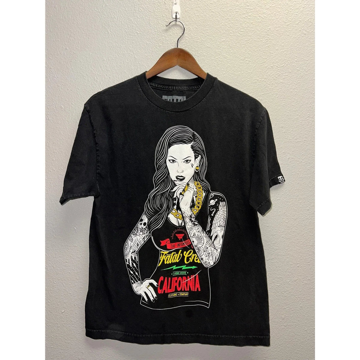 Fatal Clothing Shirt Creative California Company Black Graphic Tee Medium Unisex , , , Long Sleeve Tee