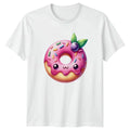 Cute Pink Donut Kawaii Face Kawaii Dessert Food Gift For Him And Her Unisex , , , Long Sleeve Tee
