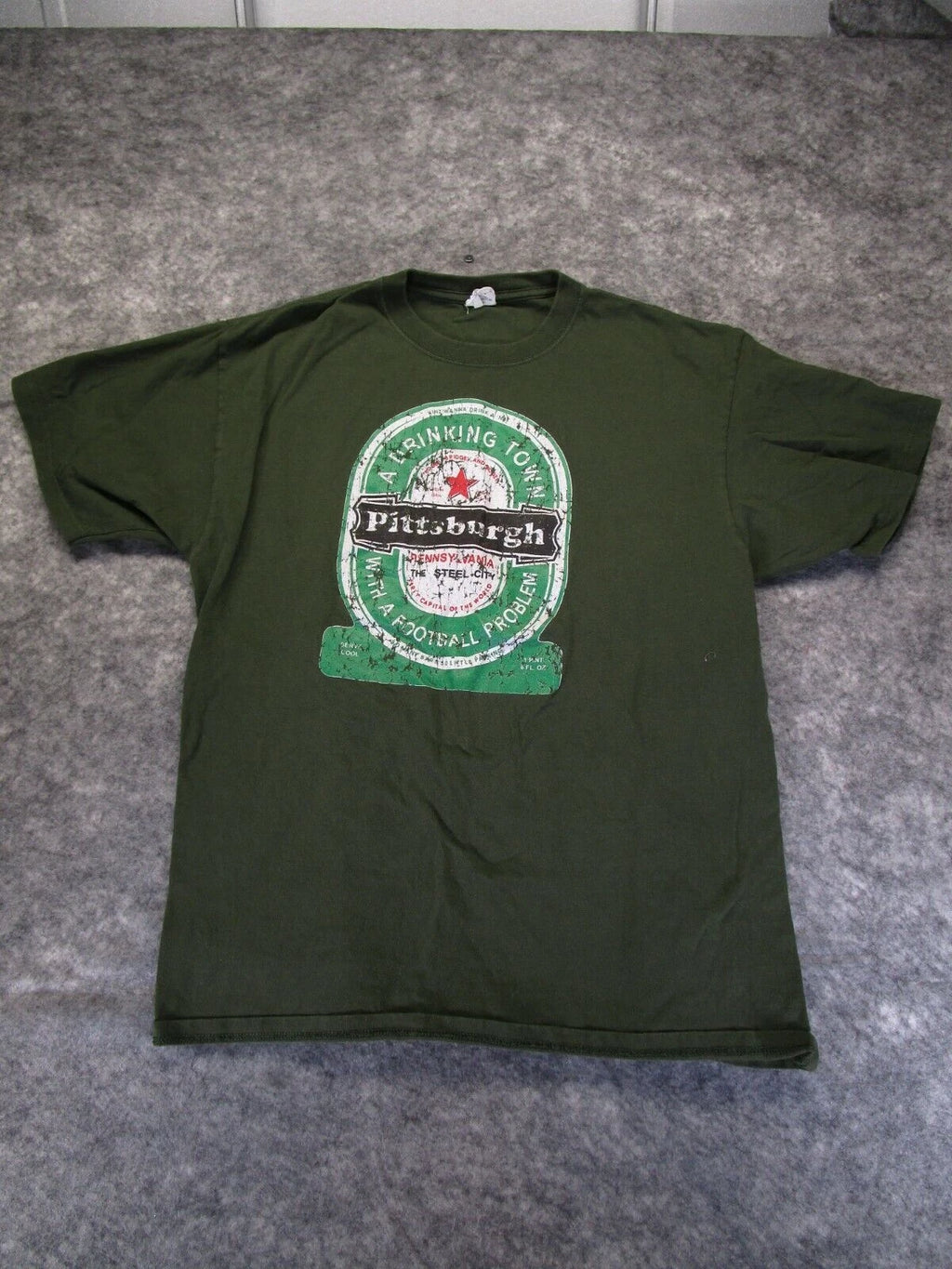 Pittsburgh shirt Adult XL beer Drinking Town Football problem graphic green