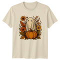 Cute Ghost and Pumpkin Autumn Fall Seasonal Gift For Him And Her Unisex , , , Long Sleeve Tee