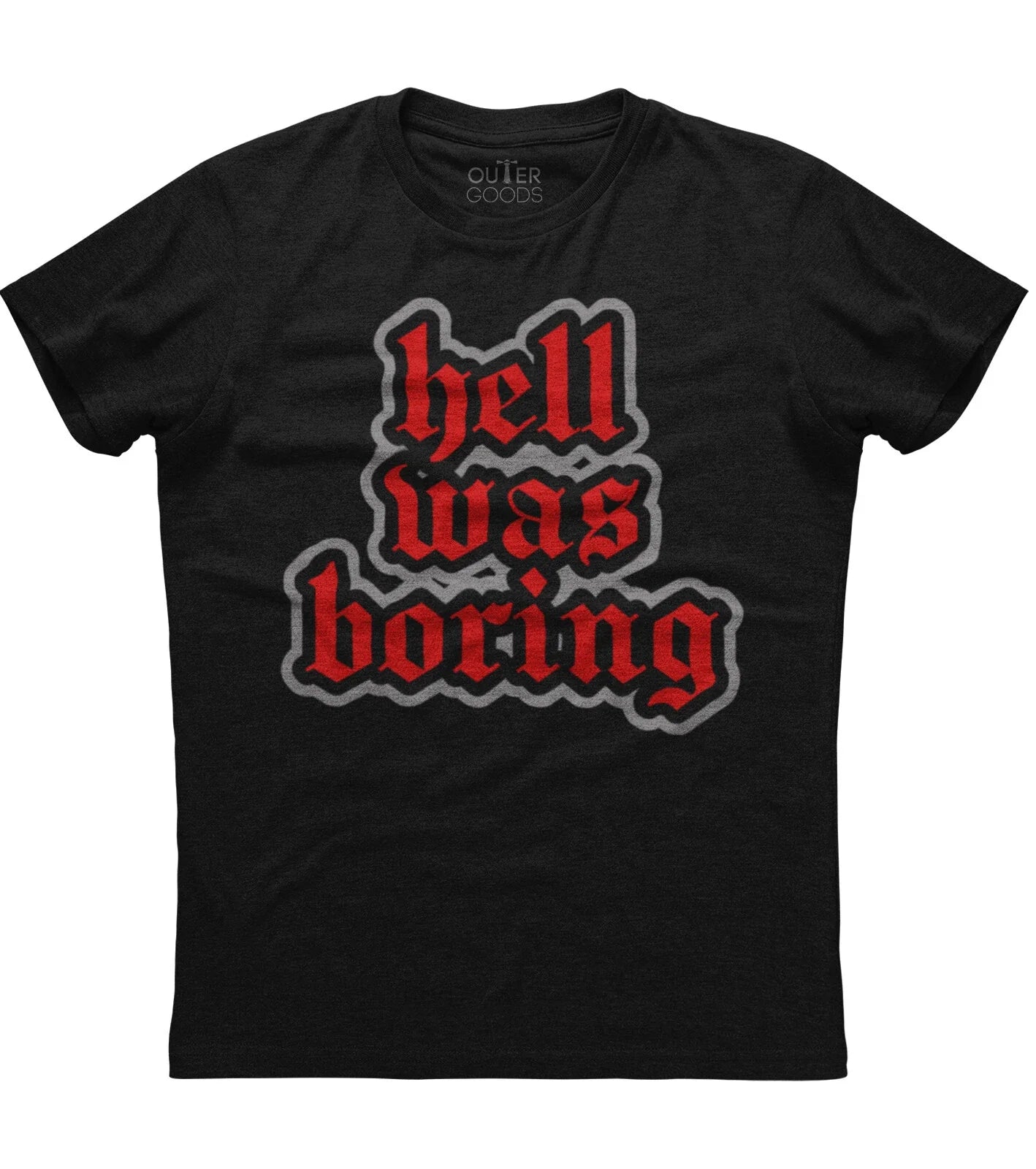 Hell Was Boring Goth Aesthetic Mens Short Sleeve Cotton Black Unisex , , , Long Sleeve Tee
