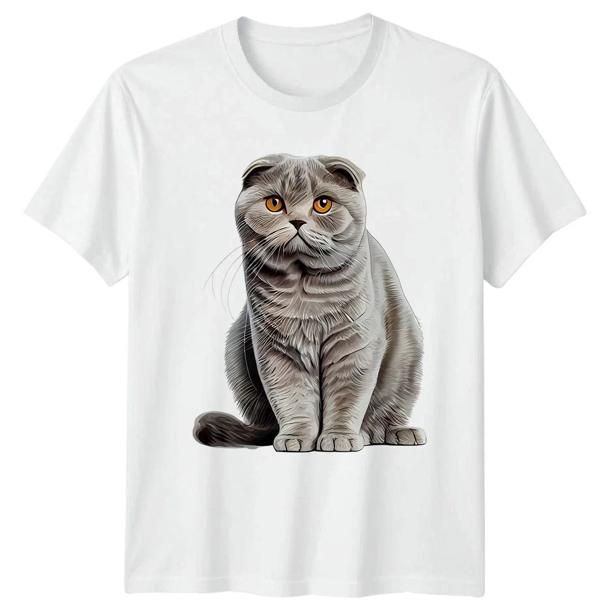 Cute Scottish Fold Cat Pet Lover Cats Pets Gift For Him And Her Unisex , , , Long Sleeve Tee