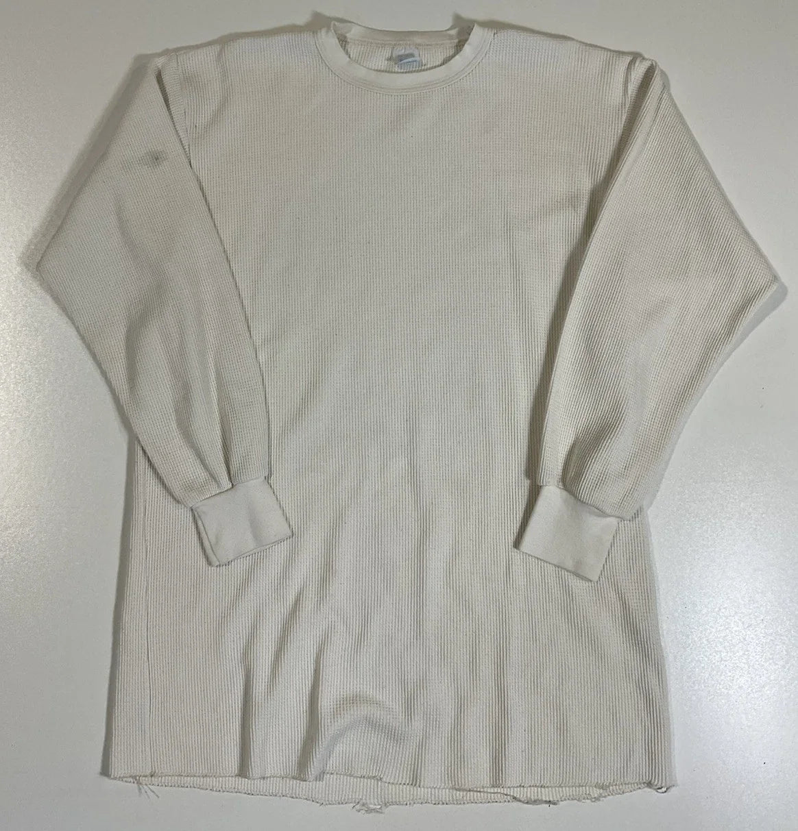 Vintage Himalaya Waffle Knit Thermal Sz XXL Stain Spot Grunge 80s Unisex , , , Long Sleeve Tee