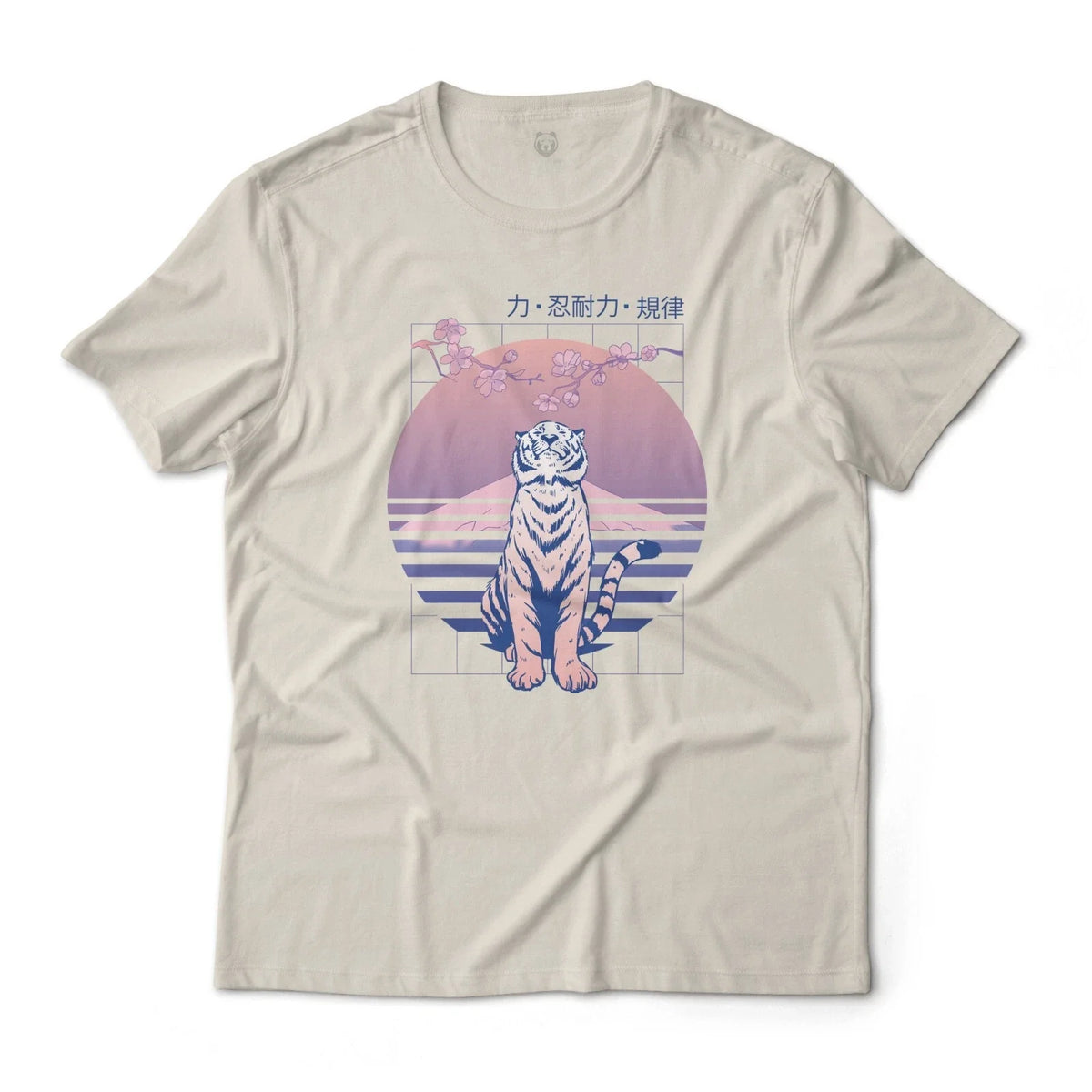 Japanese Zen Vaporwave Tiger Aesthetic Graphic Unisex Lightweight Cotton Unisex , , , Long Sleeve Tee