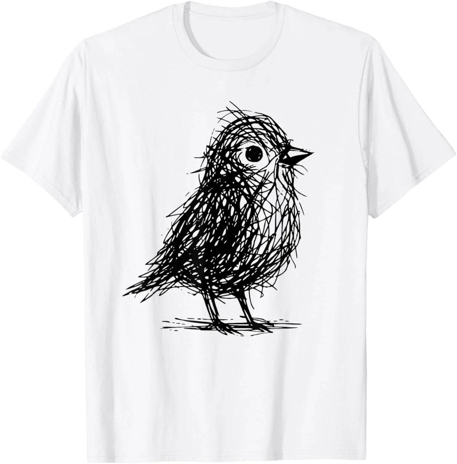 Minimal Line Art Minimalist Abstract Sketch Scribble Bird unisex Unisex , , , Long Sleeve Tee