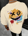 Camiseta Beige de Hombre Manga Corta Holgada Playeras Estampadas Pulover Urbano Unisex , , , Long Sleeve Tee