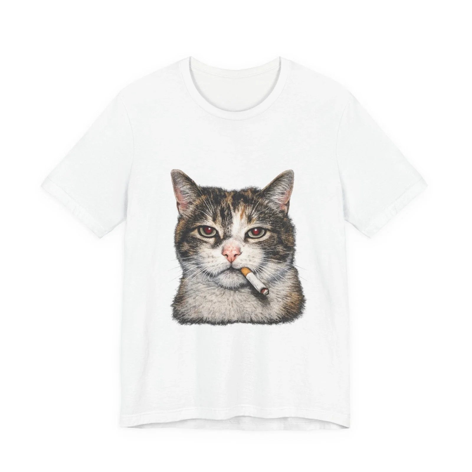 Funny Smoking Cat Meme Graphic Tee Gen Z Aesthetic Retro Cat Lover Gift Unisex , , , Long Sleeve Tee