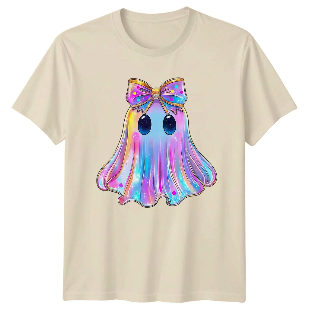 Kawaii Ghost Bow Fantasy Ghosts Mens T-Shirt Womens Tee Graphic Unisex Top