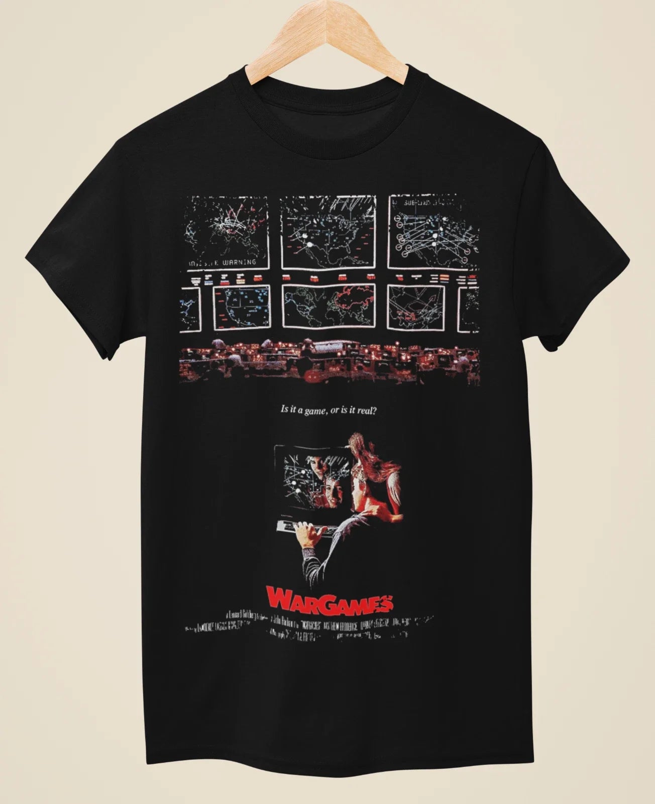 WarGames (1983) - Movie Poster inspired Unisex Black Unisex , , , Long Sleeve Tee