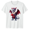 Cute Dragon Holding Heart Graphic Tee Unisex Top Unisex , , , Long Sleeve Tee