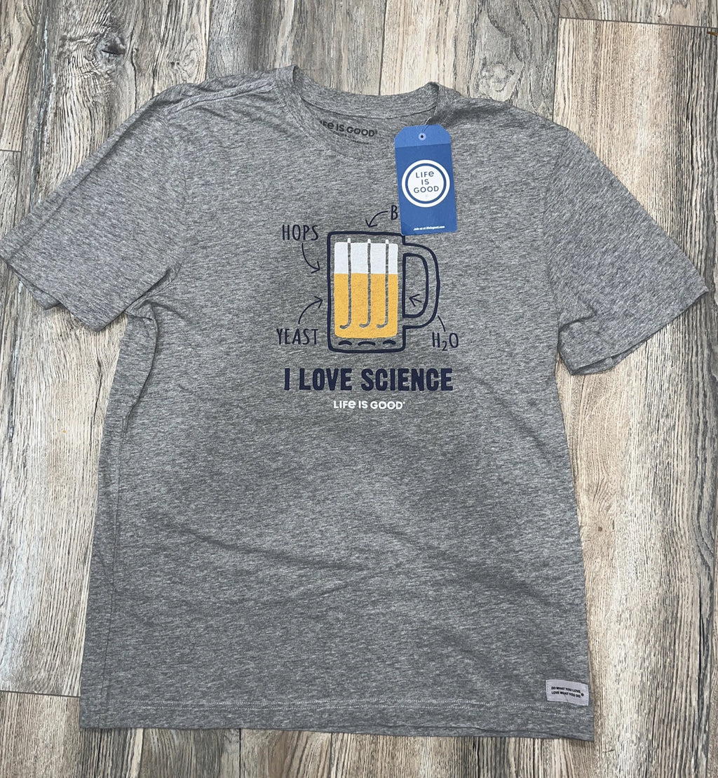 Life Is Good Beer I Love Science Crusher T Shirt Size M NWT