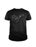 Minimal Dog Human Touch Line Art Aesthetic Unisex , , , Long Sleeve Tee