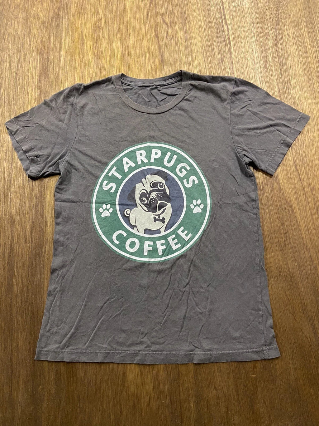 Starpugs Coffee Humor Gray Graphic Crew Neck Tee Men's Medium
