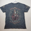 Affliction Mens Royal Lineage Large Gray Distressed Skeleton Tee Y2K Unisex , , , Long Sleeve Tee
