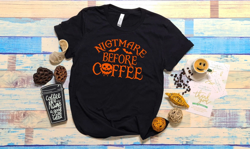 Nightmare Before Coffee Halloween T-shirts, Par, Halloween Party T-shirts CT7.16