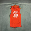 Golden Aesthetics Top Mens Medium Red Hooded Sleeveless "UNDERRATED" Unisex , , , Long Sleeve Tee
