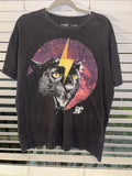 ALAB Cool Panther Lightning Bolt Space Black Size Large Retro Rock Unisex , , , Long Sleeve Tee