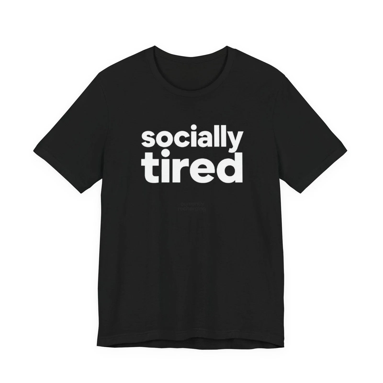 Socially Tired Shirt Funny Introvert Minimalist Unisex Graphic Tee Unisex , , , Long Sleeve Tee