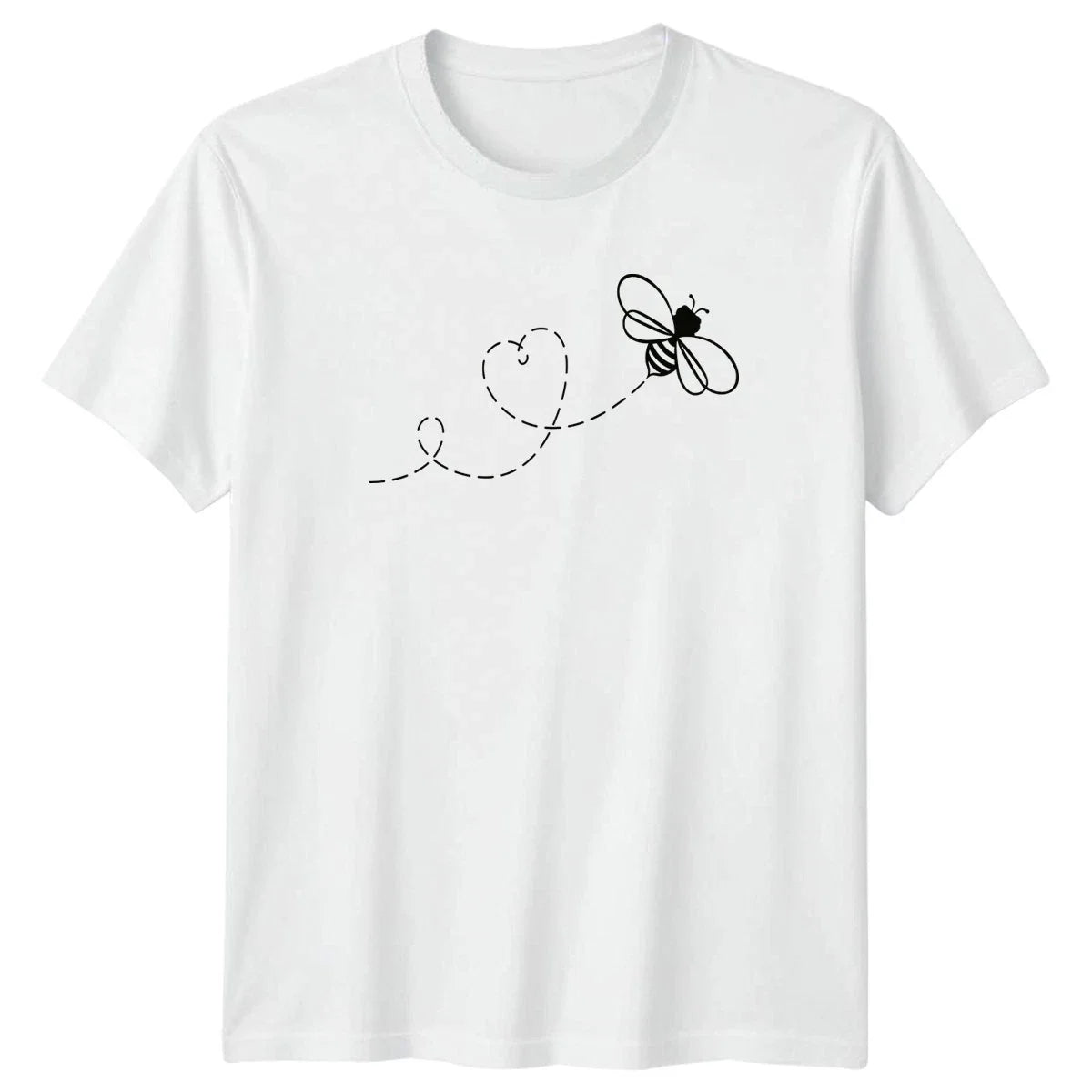 Cute Bee Flying Heart Line Womens Pollinator Nature Unisex , , , Long Sleeve Tee