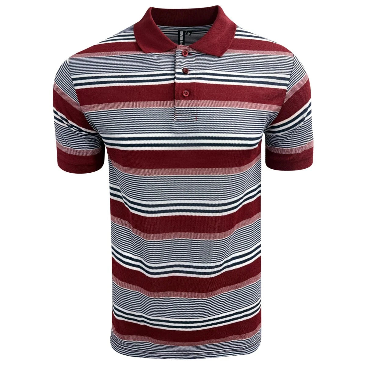 Men's Short Sleeve Polo T-Shirt Stripe Pique Casual Regular fit Fashion Work Top
