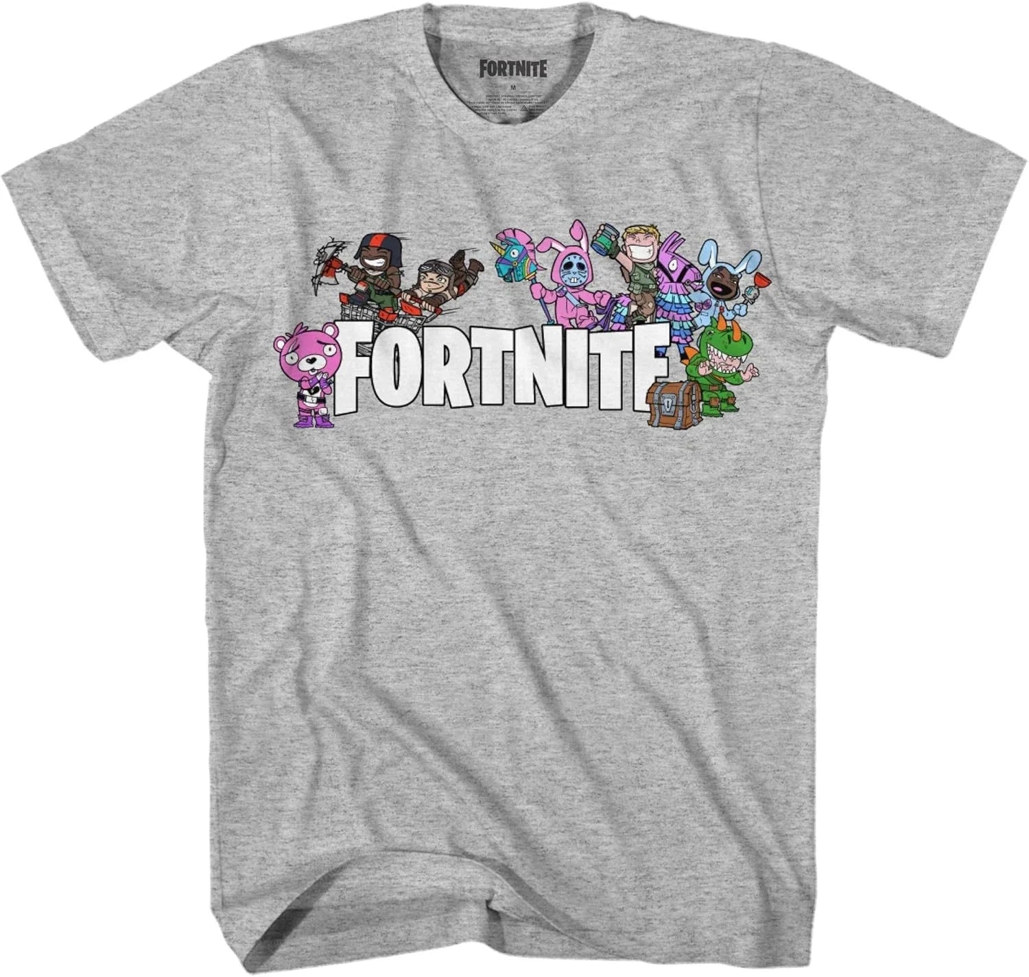 Fortnite Men's Cute Character Grey Short Sleeve Tee. Men's Sizes XS - L. New! Unisex , , , Long Sleeve Tee