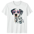 Dalmatian Dog Heart Glasses Mens Cute Dog Breed Tee Unisex , , , Long Sleeve Tee
