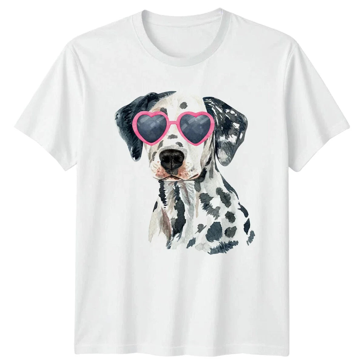 Dalmatian Dog Heart Glasses Mens Cute Dog Breed Tee Unisex , , , Long Sleeve Tee