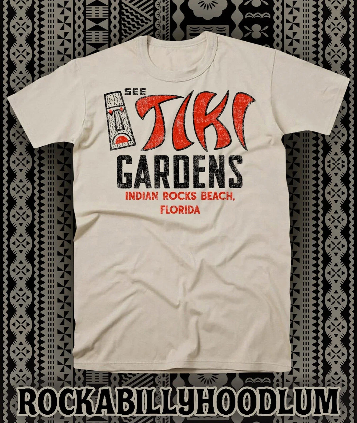 Retro Travel Tee T Shirt Vtg Art State Souvenir Florida Tiki Gardens Unisex , , , Long Sleeve Tee