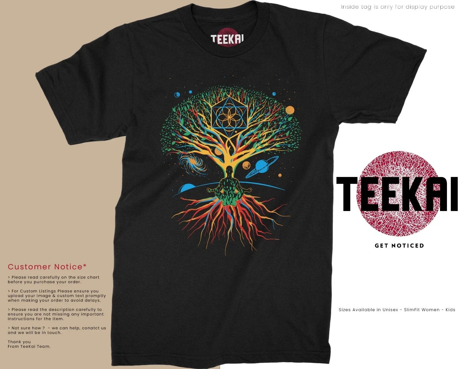 Meditation Tree of Life Unisex Peaceful Mandala Zen Tee Spiritual Gifts Unisex , , , Long Sleeve Tee
