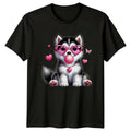 Cute Puppy Dog Animals Unisex Graphic Tee Heart Sunglasses Bubblegum Unisex , , , Long Sleeve Tee