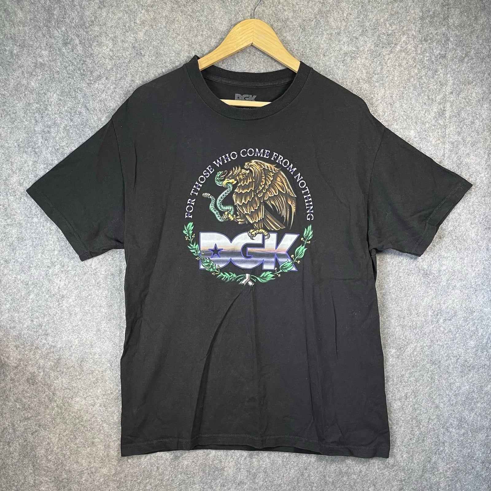 DGK Skateboard Mens L Black For Those Who Come From Nothing Graphic Tee Unisex , , , Long Sleeve Tee
