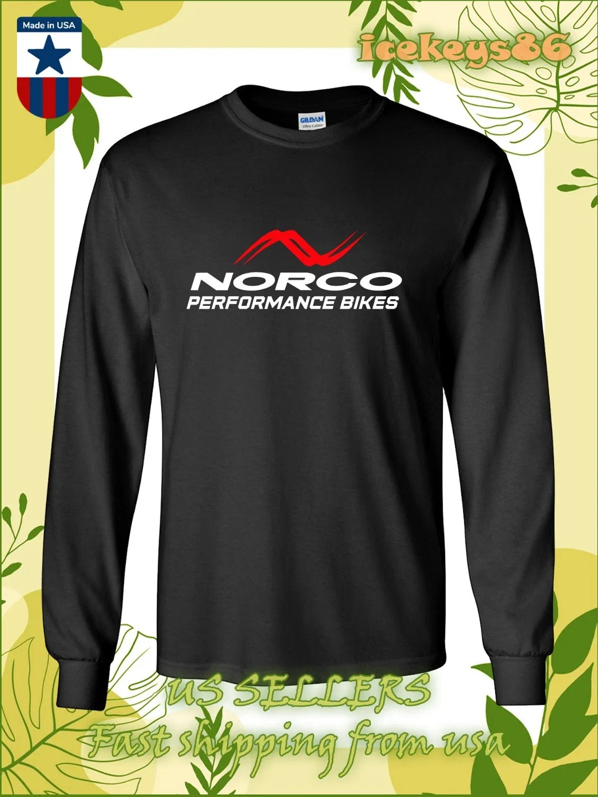 Norco Bicycles Mountain Bikes Men's Long Sleeve American Cool Unisex , , , Long Sleeve Tee