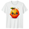 Cute Happy Orange Fruit Kawaii Citrus Food Birthday Gift For Him And Her Unisex , , , Long Sleeve Tee