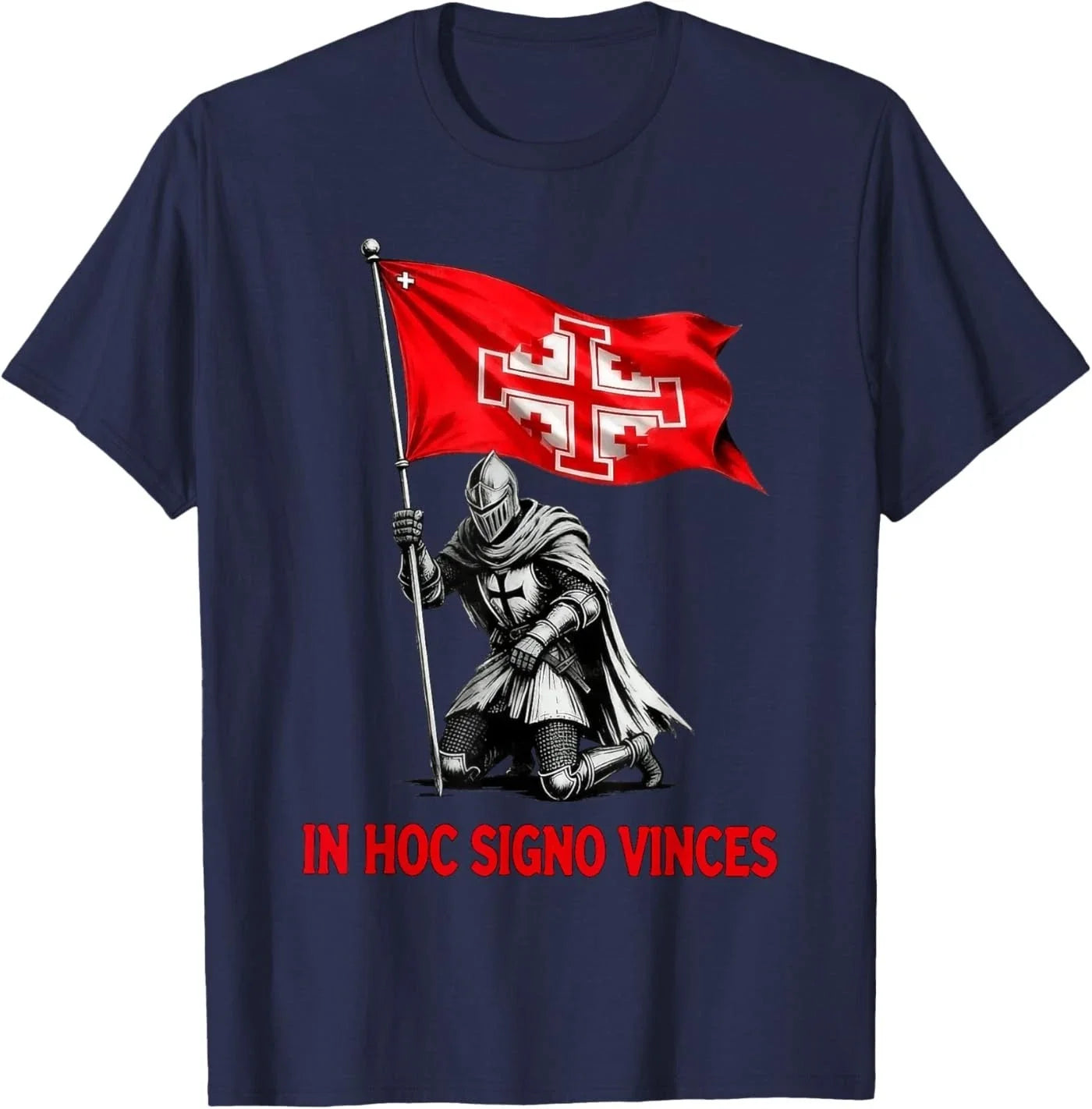 In Hoc Signo Vinces Latin Quote Medieval Knight Art Unisex , , , Long Sleeve Tee