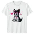 Cute Dog Wearing Heart Sunglasses Womens Terrier Dogs Pets Unisex , , , Long Sleeve Tee