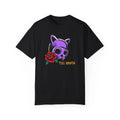 Cat Skull and Rose Unisex , Till Death Tee, Goth Graphic Shirt, Unisex , , , Long Sleeve Tee