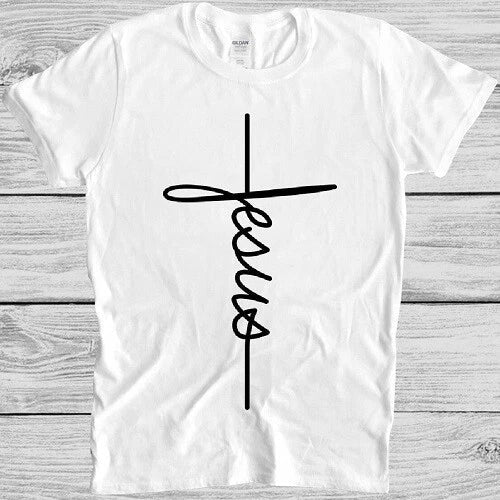 Jesus T Shirt Christian Religious Signature Cross Love Cool Gift Tee M189 Unisex , , , Long Sleeve Tee