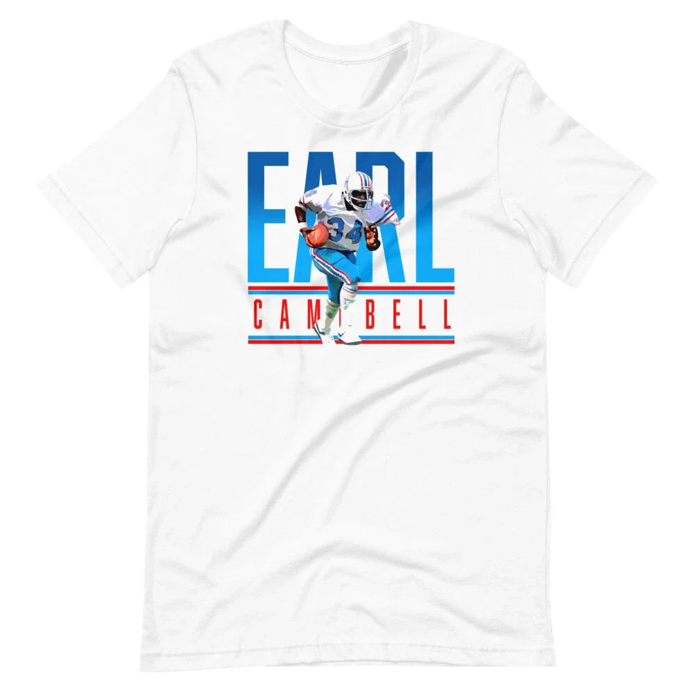 EARL CAMPBELL Running Back Fan Art Football Graphic Short-Sleeve Unisex Unisex , , , Long Sleeve Tee