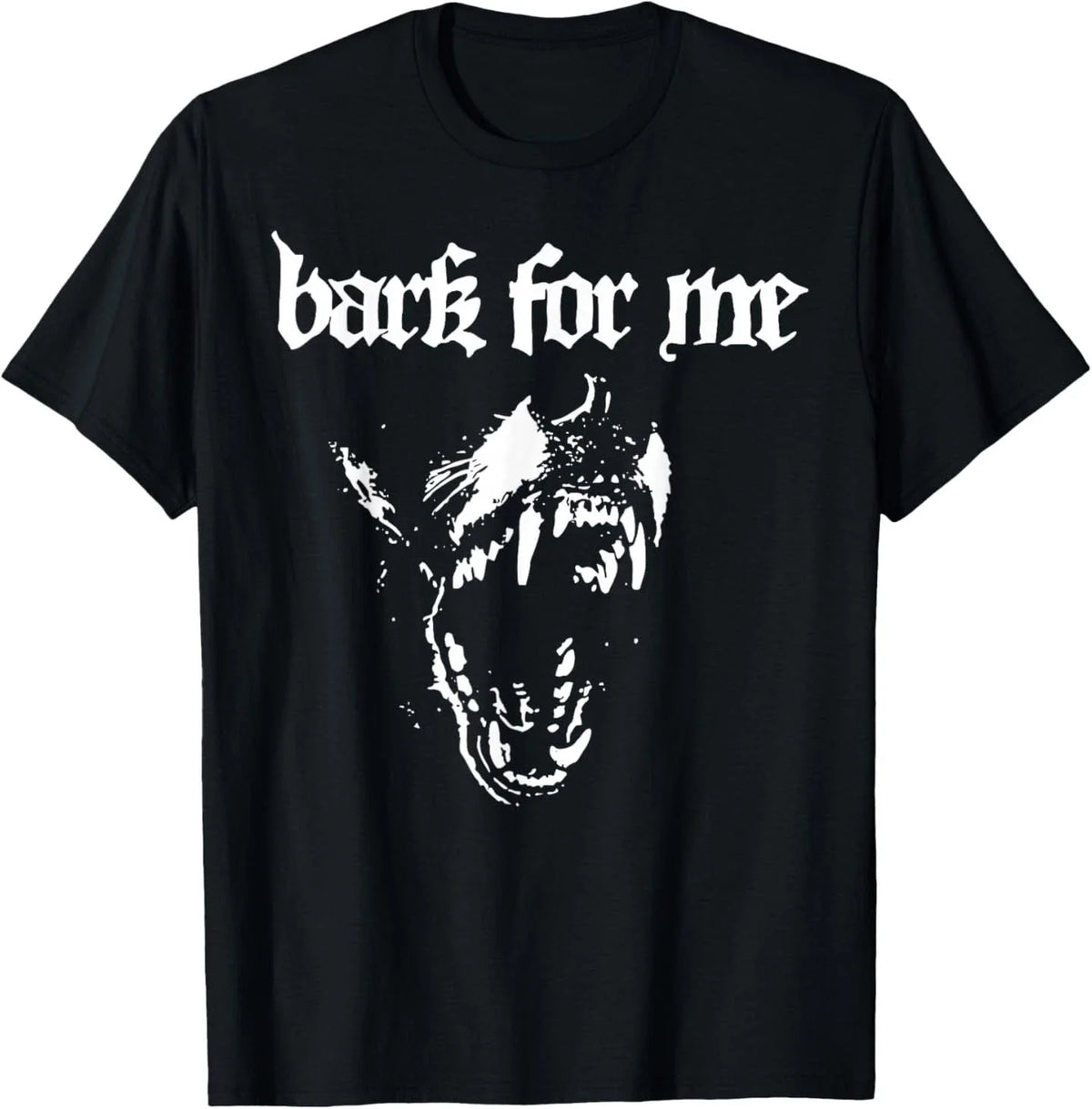 Bark for Me Fierce Dog Blackletter Aesthetic for Men Unisex , , , Long Sleeve Tee