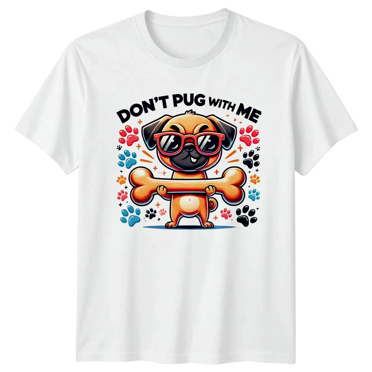 Don't Pug With Me , Cute Dog Pun Tee, Funny Animal Lover Unisex , , , Long Sleeve Tee