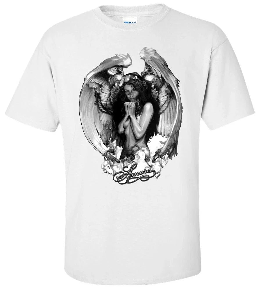 Amore Angel Cotton Graphic Tee Playful Cute Aesthetic Unisex , , , Long Sleeve Tee