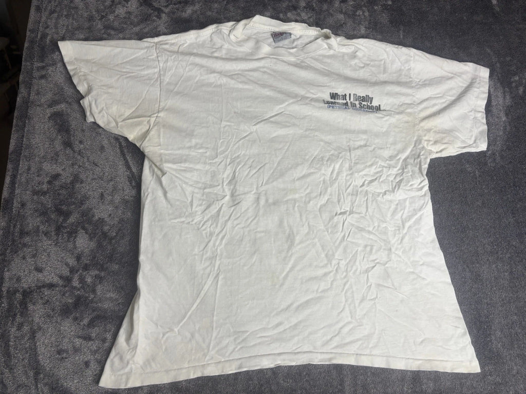 Vintage 1990s What I Really Learned In School Beer Alcohol Graphic T-Shirt Sz XL