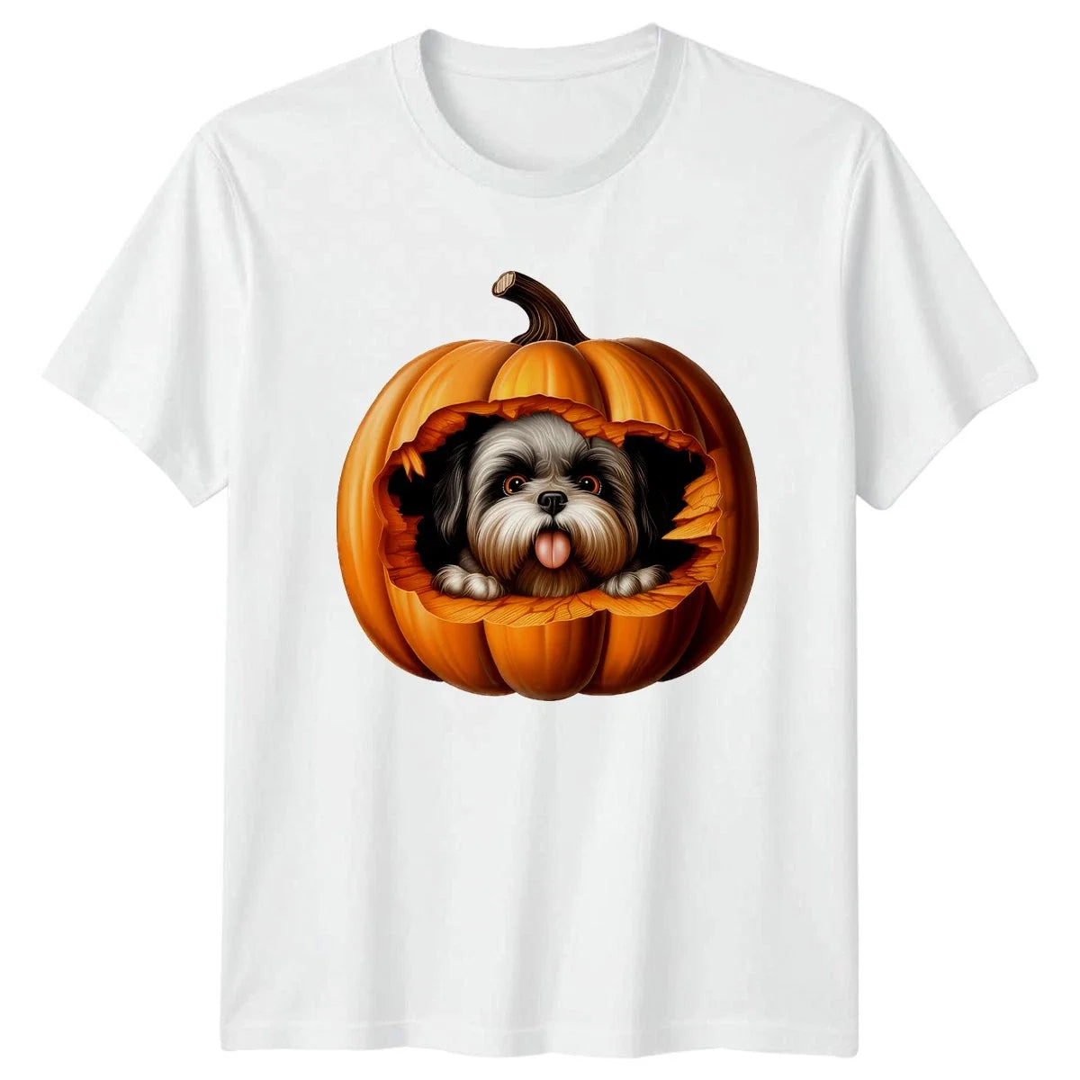 Cute Shih Tzu Dog Pumpkin Shih Tzu Halloween Gift For Him And Her Unisex , , , Long Sleeve Tee