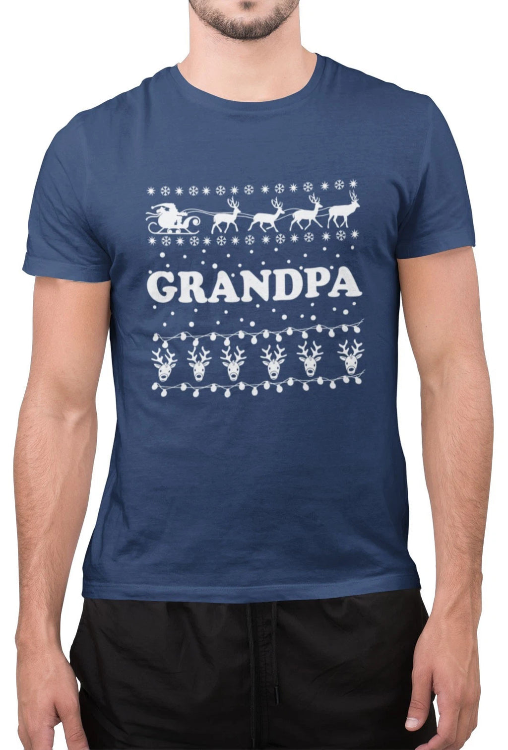 Merry Christmas Sarcastic Cute Grandpa Print Tee Xmas Adults T-Shirt