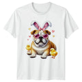 Cute Bulldog With Bunny Ears Womens Bulldog Dog Easter Gift For Her Unisex , , , Long Sleeve Tee