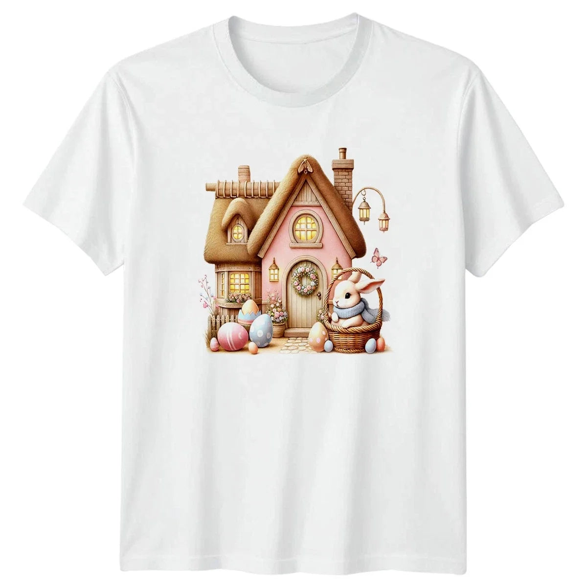 Cute Little Bunny In Easter Womens Rabbit Cottage Easter Gift For Her Unisex , , , Long Sleeve Tee
