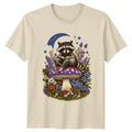 Raccoon On Mushroom , Floral Forestcore Aesthetic Gift Unisex , , , Long Sleeve Tee