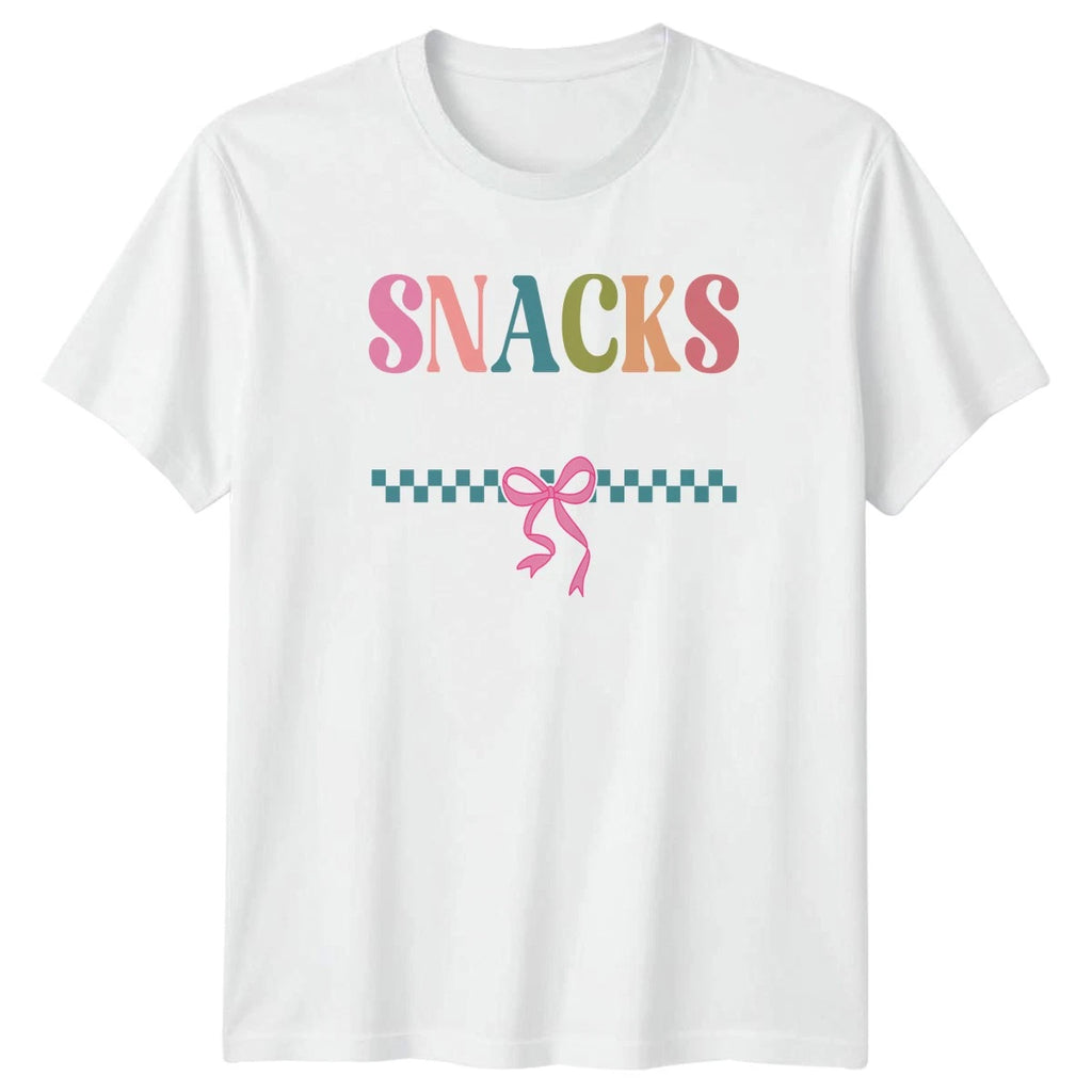 Snacks Make Me Nicer Womens T-Shirt Snacks Food Gift For Her